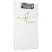 Mit Monogramm Name Gold Script Beruflich Klemmbrett (Rechts)