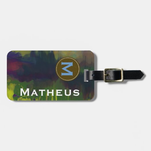 mit Monogramm - Name hinzufügen Gepäckanhänger (Vorderseite horizontal)