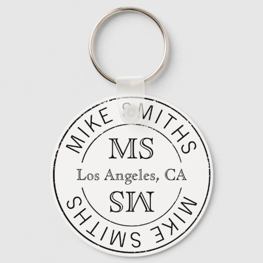 mit Monogramm (Name & Initiale) Schlüsselanhänger (Vorderseite)