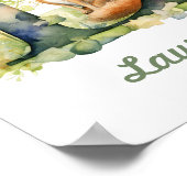 Mit Monogramm Name Kinderzimmer Poster Woodland Le (Ecke)