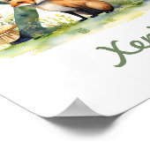 Mit Monogramm Name Kinderzimmer Poster Woodland Le (Ecke)