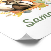 Mit Monogramm Name Kinderzimmer Poster Woodland Le (Ecke)