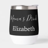 Mit Monogramm Name Mama's Drink Schwarz-weiß (Links)
