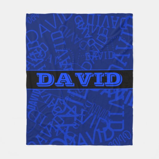 Mit Monogramm Name mit Namenssammlung in marinebla Fleecedecke (Vorderseite)