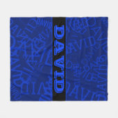 Mit Monogramm Name mit Namenssammlung in marinebla Fleecedecke (Vorderseite (Horizontal))