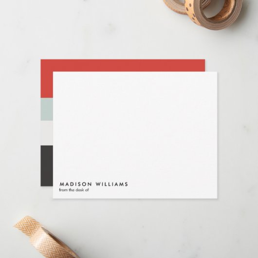 mit Monogramm, Name Mitteilungskarte (Vorderseite/Rückseite Beispiel)