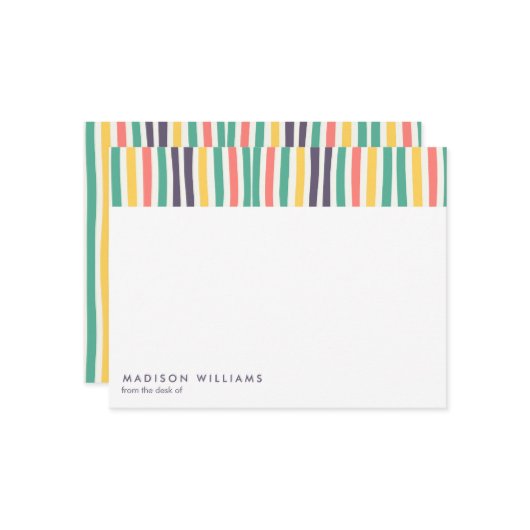 mit Monogramm, Name Mitteilungskarte (Vorderseite/Rückseite Beispiel)