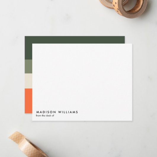 mit Monogramm, Name Mitteilungskarte (Vorderseite/Rückseite Beispiel)