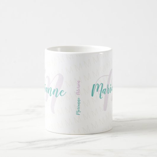mit Monogramm Name/Monogramm eines handgeschrieben Kaffeetasse (Mittel)