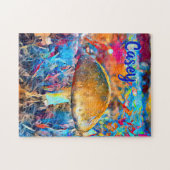 Mit Monogramm Name Mushroom Fungi | Starke Herausf Puzzle (Horizontal)