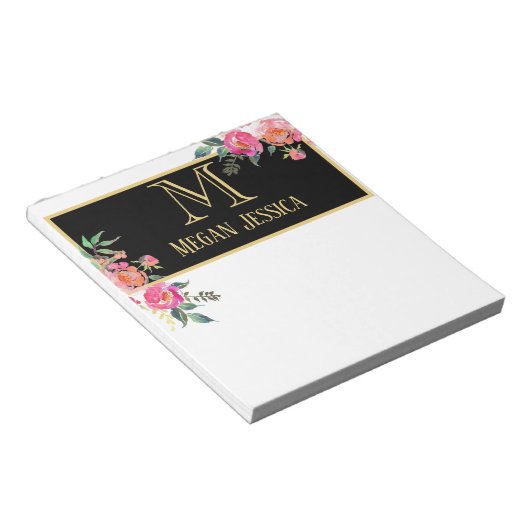 mit Monogramm Name Notizblock (angewinkelt)