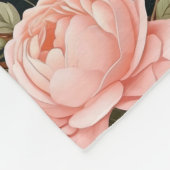 Mit Monogramm Name Pfirsichfarben Blume Fleecedecke (Ecke)