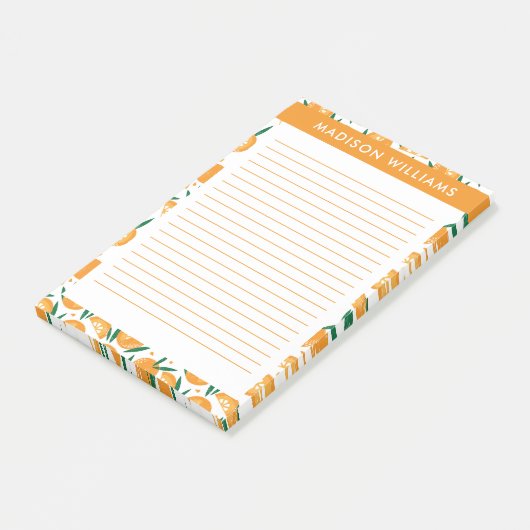 mit Monogramm, Name Post-it Klebezettel (angewinkelt)