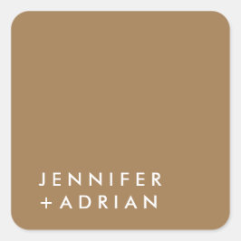 mit Monogramm, Name Quadratischer Aufkleber