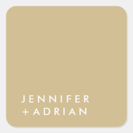 mit Monogramm, Name Quadratischer Aufkleber