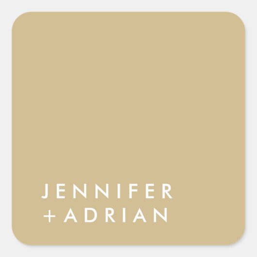 mit Monogramm, Name Quadratischer Aufkleber (Vorderseite)