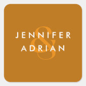 mit Monogramm, Name Quadratischer Aufkleber (Vorderseite)