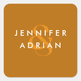 mit Monogramm, Name Quadratischer Aufkleber