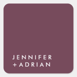 mit Monogramm, Name Quadratischer Aufkleber