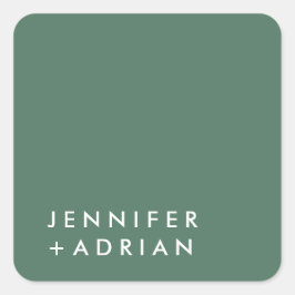 mit Monogramm, Name Quadratischer Aufkleber