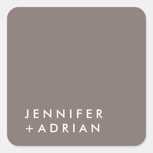 mit Monogramm, Name Quadratischer Aufkleber (Vorderseite)