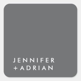 mit Monogramm, Name Quadratischer Aufkleber