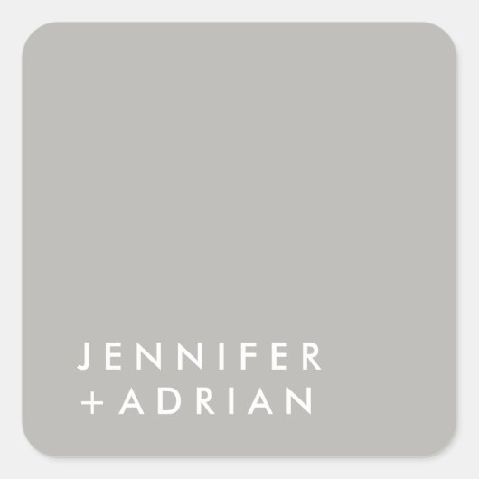 mit Monogramm, Name Quadratischer Aufkleber (Vorderseite)