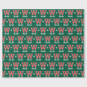 Mit Monogramm Name - Red Green Custom Geschenkpapier (Flach)
