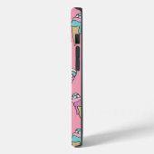 Mit Monogramm Name Rosa Eiskrem Kronmuster Case-Mate iPhone Hülle (Rückseite / Links)