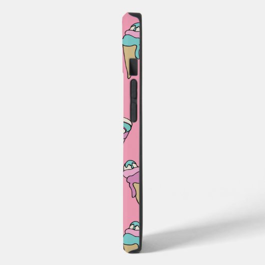 Mit Monogramm Name Rosa Eiskrem Kronmuster Case-Mate iPhone Hülle (Rückseite / Links)