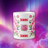 Mit Monogramm Name Rosa Roses | Jumbo-Tasse