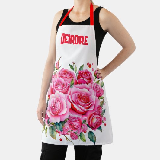 Mit Monogramm Name Rosa Roses | Schürze (InSitu)
