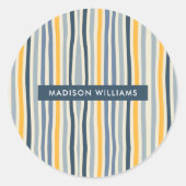 mit Monogramm, Name Runder Aufkleber (Vorderseite)