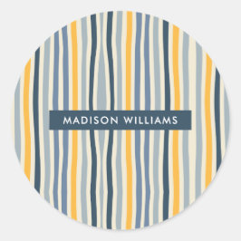 mit Monogramm, Name Runder Aufkleber