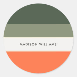 mit Monogramm, Name Runder Aufkleber