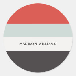 mit Monogramm, Name Runder Aufkleber