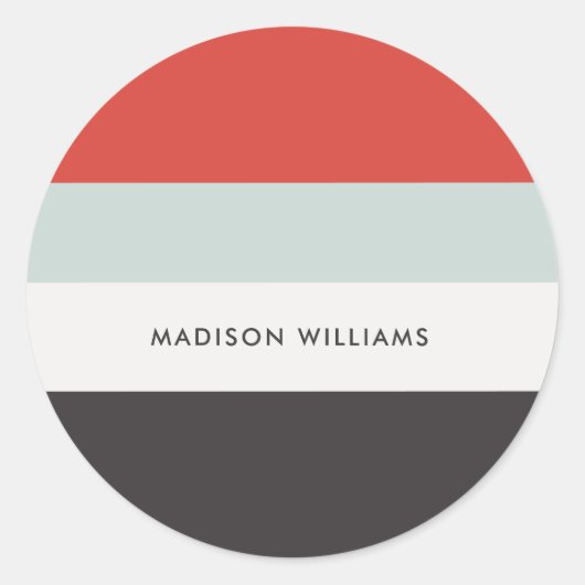 mit Monogramm, Name Runder Aufkleber (Vorderseite)