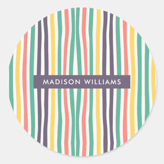 mit Monogramm, Name Runder Aufkleber (Vorderseite)