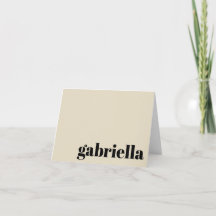 Mit Monogramm Name Schwarz/Beige: Bold Typografy