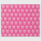 Mit Monogramm Name Star Pink Geschenkpapier (Flach)