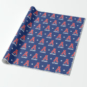 Mit Monogramm Name Star Red Navy Custom Geschenkpapier (Ungerollt)