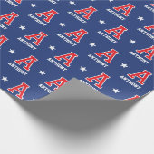 Mit Monogramm Name Star Red Navy Custom Geschenkpapier (Ecke)