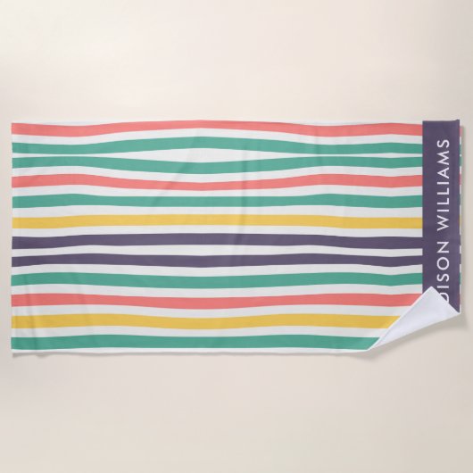 mit Monogramm, Name Strandtuch (Vorderseite)