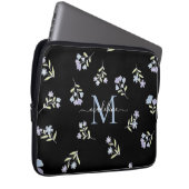 Mit Monogramm Name und Anfangsblau Lila Laptopschutzhülle (Vorne Rechts)