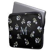 Mit Monogramm Name und Anfangsblau Lila Laptopschutzhülle (Vorderseite Links)