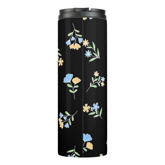 Mit Monogramm Name und Anfangsblauer Gelb Thermosbecher (Rückseite)