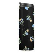 Mit Monogramm Name und Anfangsblauer Gelb Thermosbecher (Nach rechts gedreht)