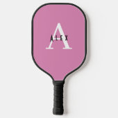 Mit Monogramm Name und Anfangsbuchstaben in Pastel Pickleball Schläger (Rückseite)