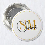 Mit Monogramm Name und elegante Unterschrift Button<br><div class="desc">Buttons: Erstellen Sie Ihre eigene "Mit Monogramm" Name-Schaltfläche und personalisieren Sie einfach für sich selbst,  Ihr Unternehmen. Die perfekte Einführung in neue Schule,  Arbeitsplatz oder personalisiertes Team-Gebäude,  Hochzeiten,  Party. Weitere Anpassung durch Hinzufügen von Hintergrundfarben.</div>