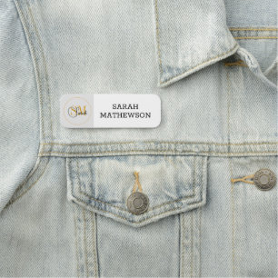 Mit Monogramm Name und elegante Unterschrift Namensschild